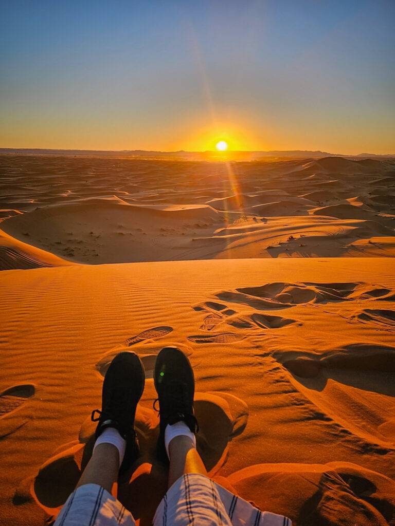 Sunset in the Sahara Desert in Morocco