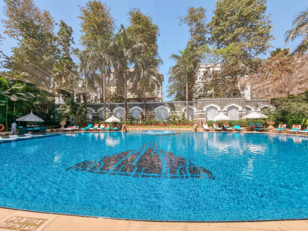 Outdoor swimming pool at the Taj Mahal Palace Hotel