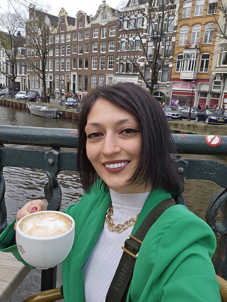 Drinking coffee in Jordan district in Amsterdam