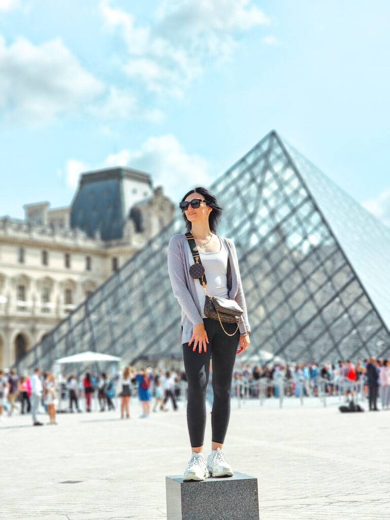 In front of the Louvre