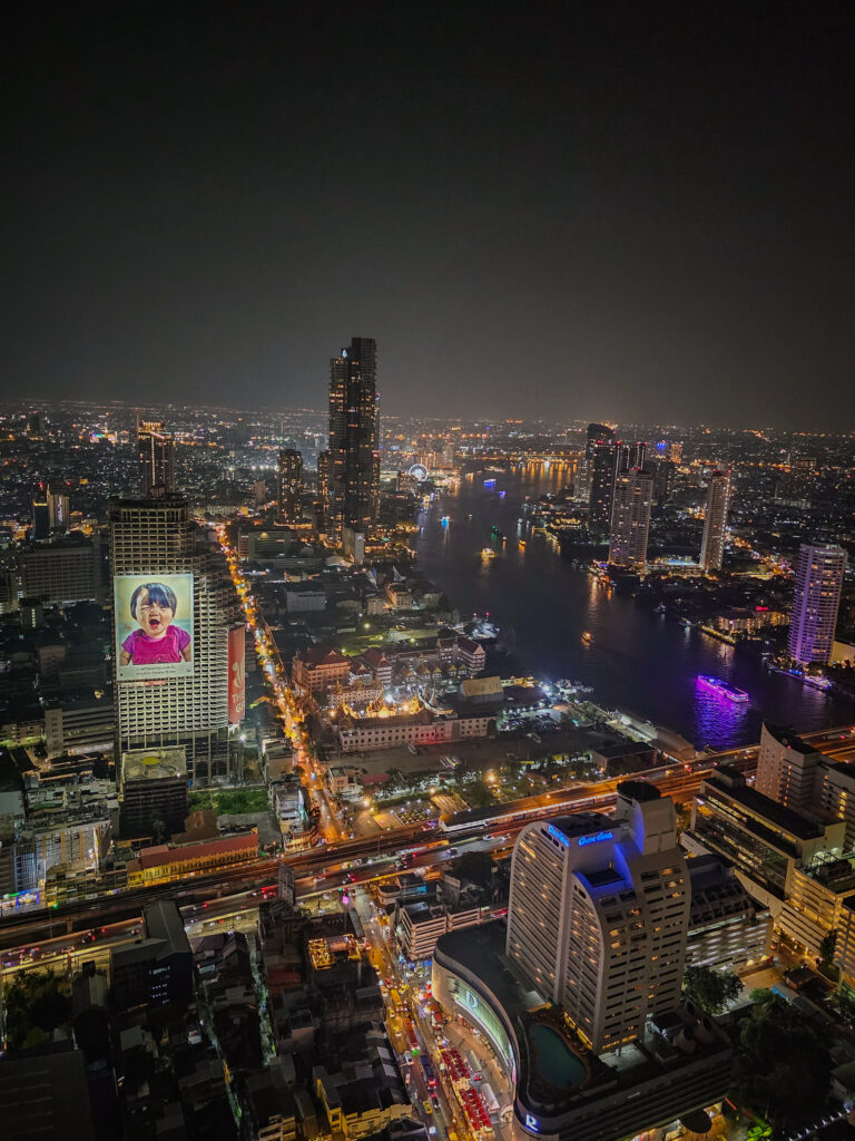 Bangkok riverside at night